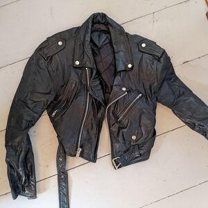 Black Leather Biker Jacket